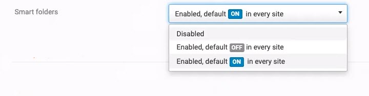 Smart Folders System Settings