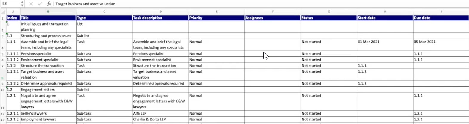 Download task template