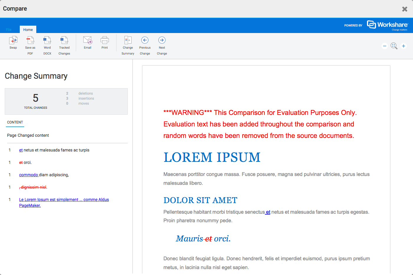 Compare documents with Workshare - Thomson Reuters HighQ Knowledge